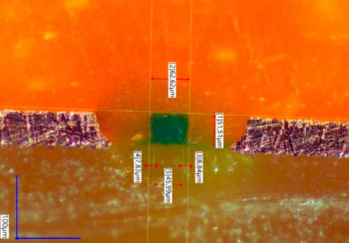 50 µm solder dam