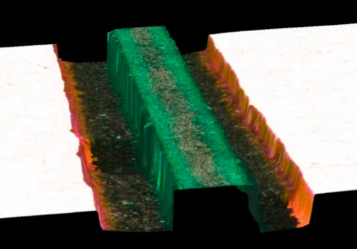 Sidewall profile on small feature